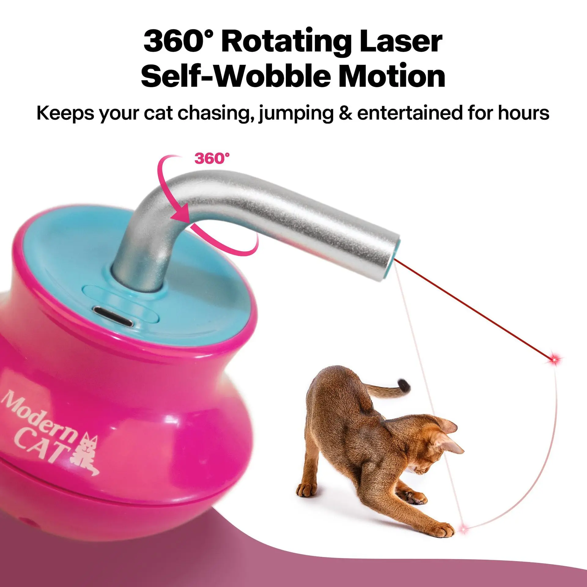 Electric Tumbler Laser Pointer Interactive Self Entertainment Gadget Teasing Cat Wand Energy Consuming Toy