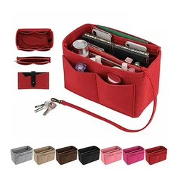 Nuove donne make up organizer borsa con inserto in feltro per borsa da viaggio borsa interna borse cosmetiche portatili adatte a varie borse di marca