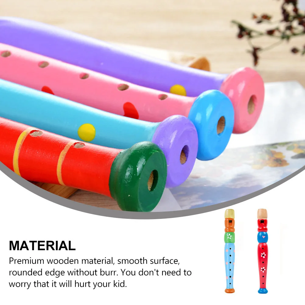 Flute Toys for Kids 6 Hole Piccolo Childrens Wooden Recorders Music Musical Instrument