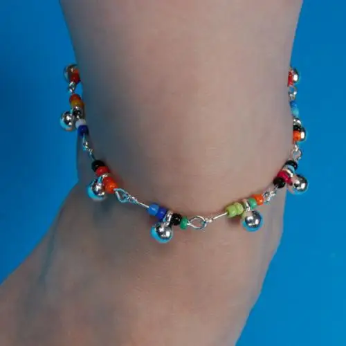 Women’s Jewelry Adjustable Ankle Chain Colorful Beads Alloy Anklet Trendy Foot Bracelet for Vacations