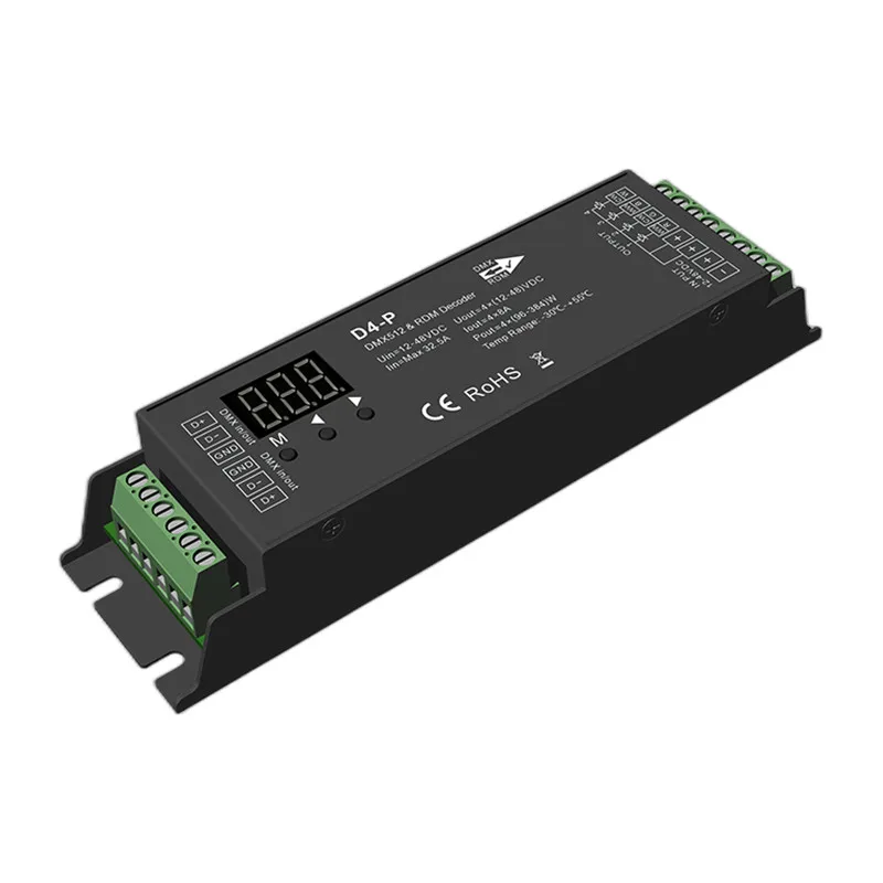 Skydance DMX Decoder Numeric D4 D4-E D4-XE D5 D12 D24 DS DS-L DMX512-SPI Decoder Controller CV Display/Din Rail/Multiple dimming