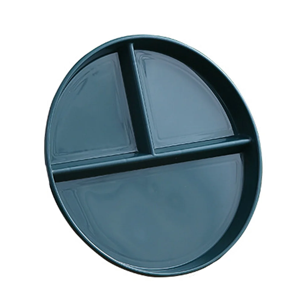 

Compartment Plate Three-Grid Dish Dark Plates Divider Plastic Food Tray Multi-Functional Pp Flat Plate