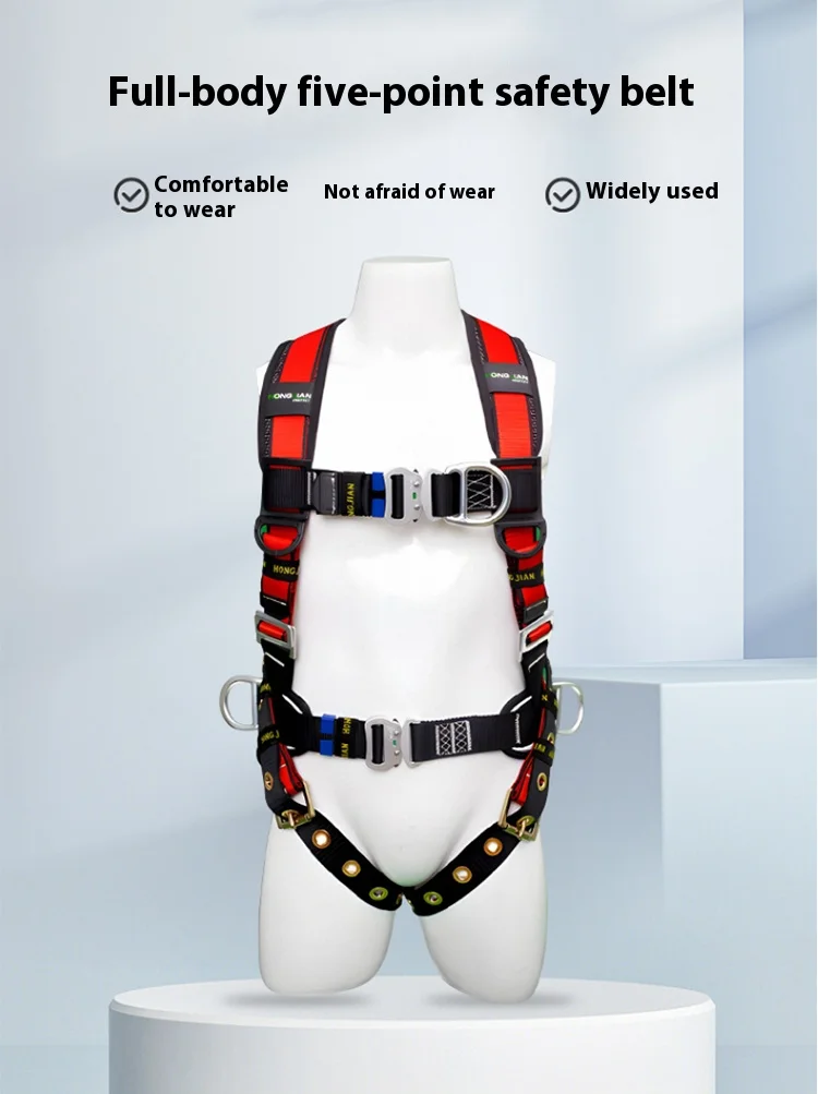 أحزمة أمان صناعية لكامل الجسم بسمك قابل للتعديل لإنقاذ الحرائق وتسلق الصخور وتسلق الأشجار والبوليستر