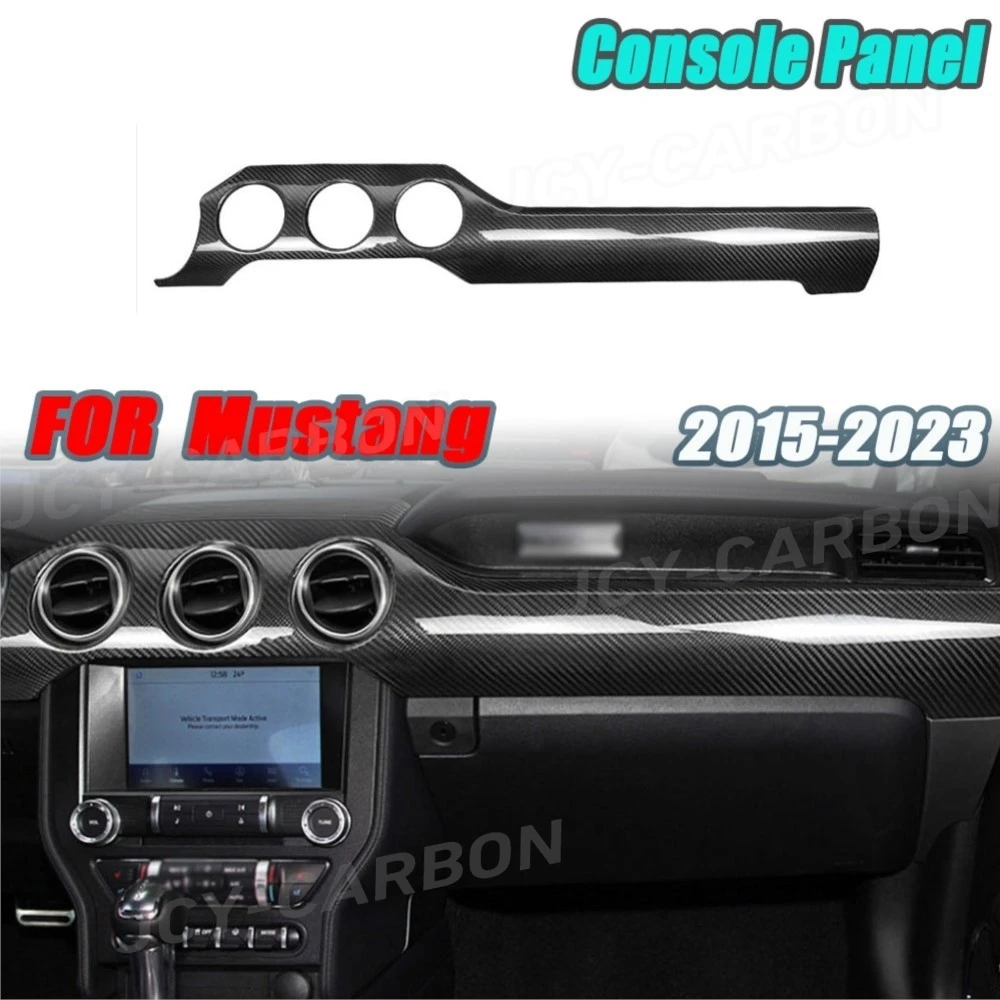

Forged Carbon Fiber Car Dashboard Trim Console Panel Molding Cover Car Styling For Mustang 2015-2023 Car Interior Accessories