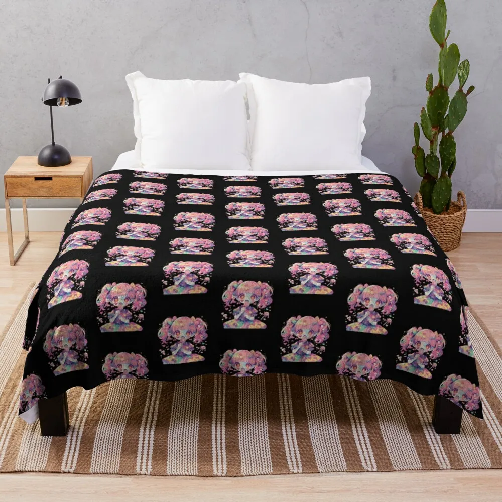 Cute Chibi Zombie with Lollipop Throw Blanket Beautifuls Soft Plush Plaid bed plaid Retros Blankets