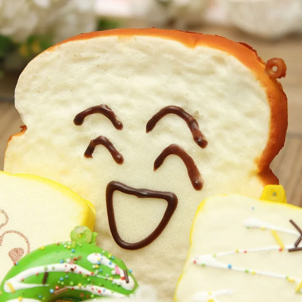 30Pcs Jumbo Medium Mini Random Squishy Soft Panda/Bread/Cake/Buns Phone Straps simulation bread