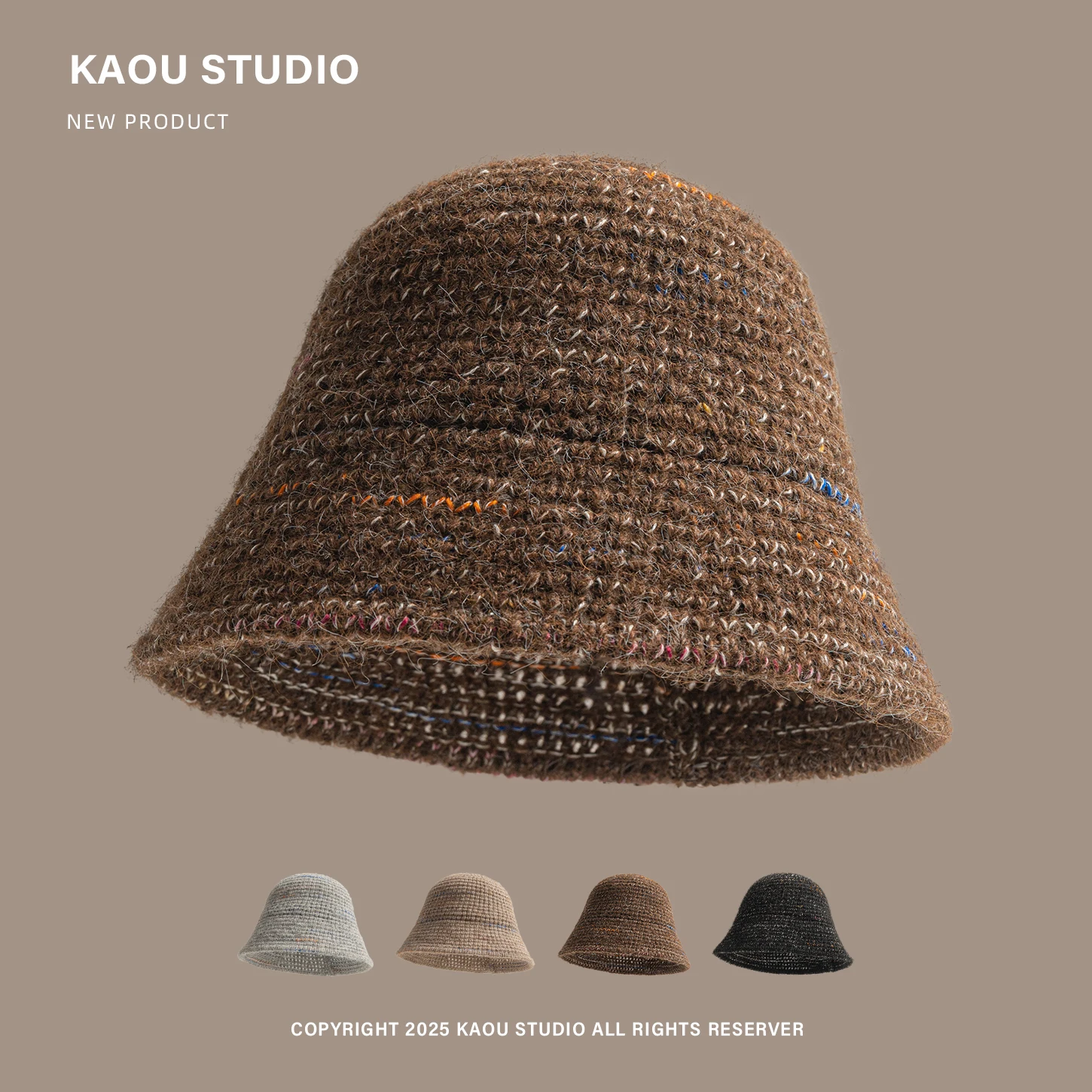 

Knitted Fisherman Hat for Women, Autumn and Winter New Woolen Woven Bucket Hat, Face Slimming Versatile Shopping Bucket Hat