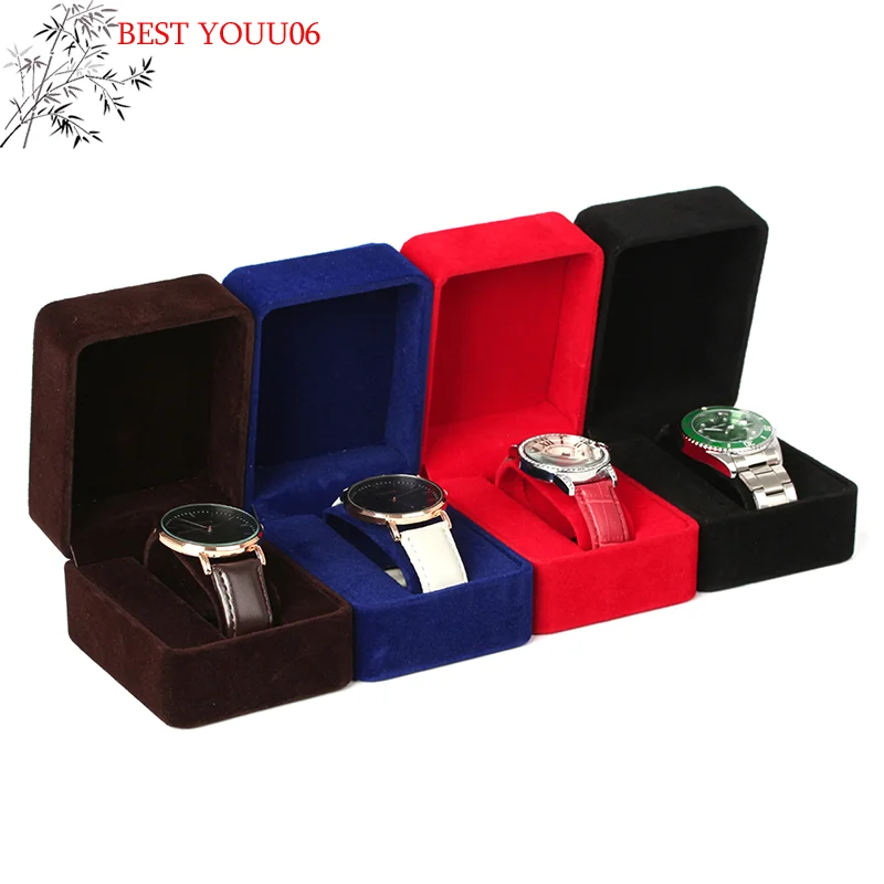 (YOUU06)Watch Box Fashion Velvet Round Corner Smartwatch Clock Storage Case Jewelry Accessories Business Packaging Boxes