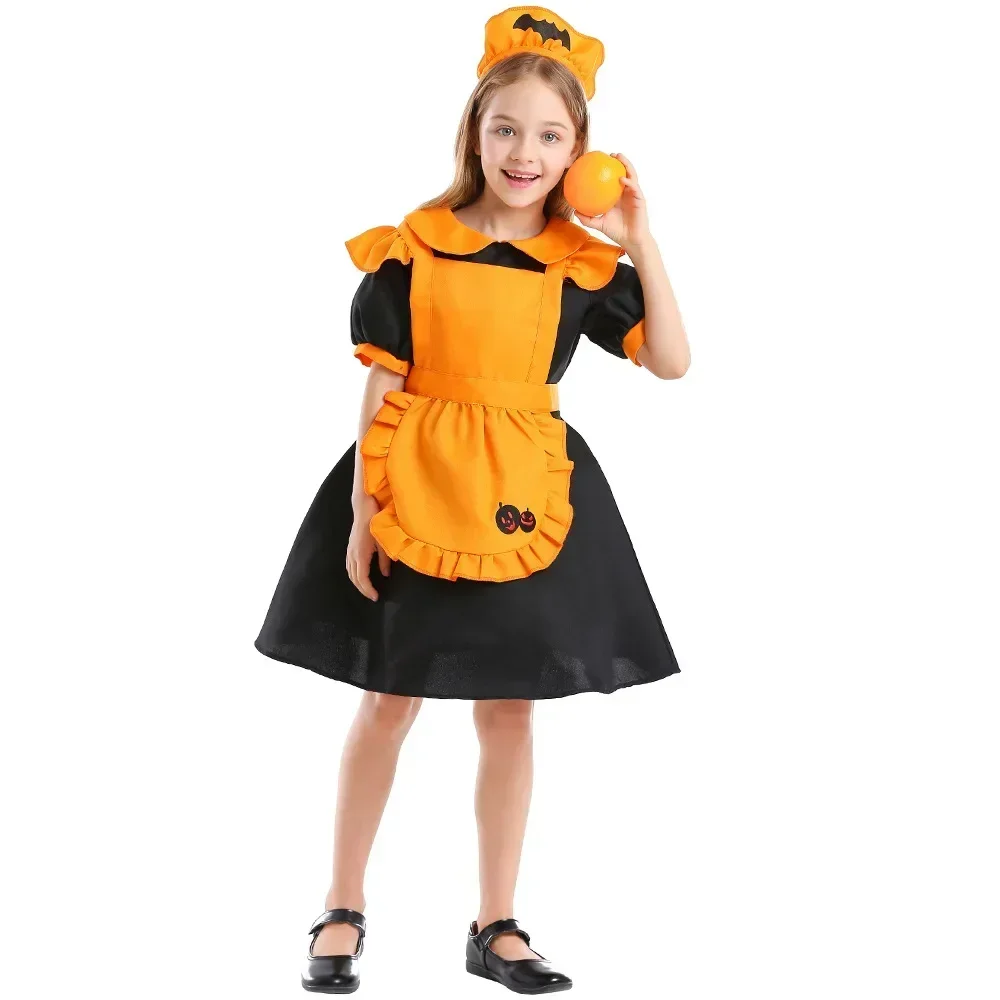

New Halloween Cosplay Pumpkin Maid Japanese Bat Dress For Girls