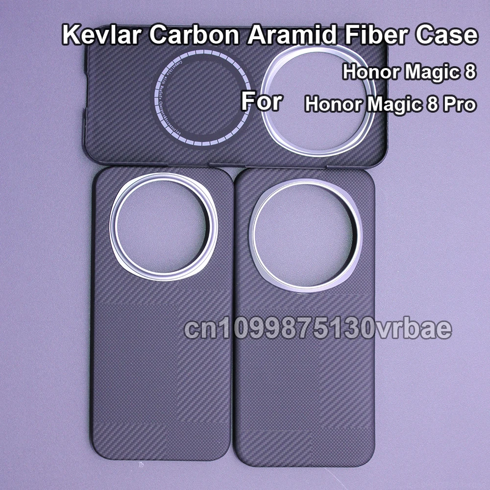 Hülle für Honor Magic 8/Honor Magic 8 Pro Carbonfaser Ultra-dünne Handyhülle Aramidfaser Magnetischer Schutz Kevlarfaser Schlank