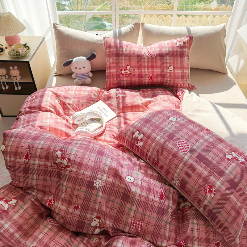 Juego de ropa de cama estilo dibujos animados, juego de sábanas con estampado moderno, ropa de cama individual/Queen/King Size, cómodo juego de cama doble, 침구세트