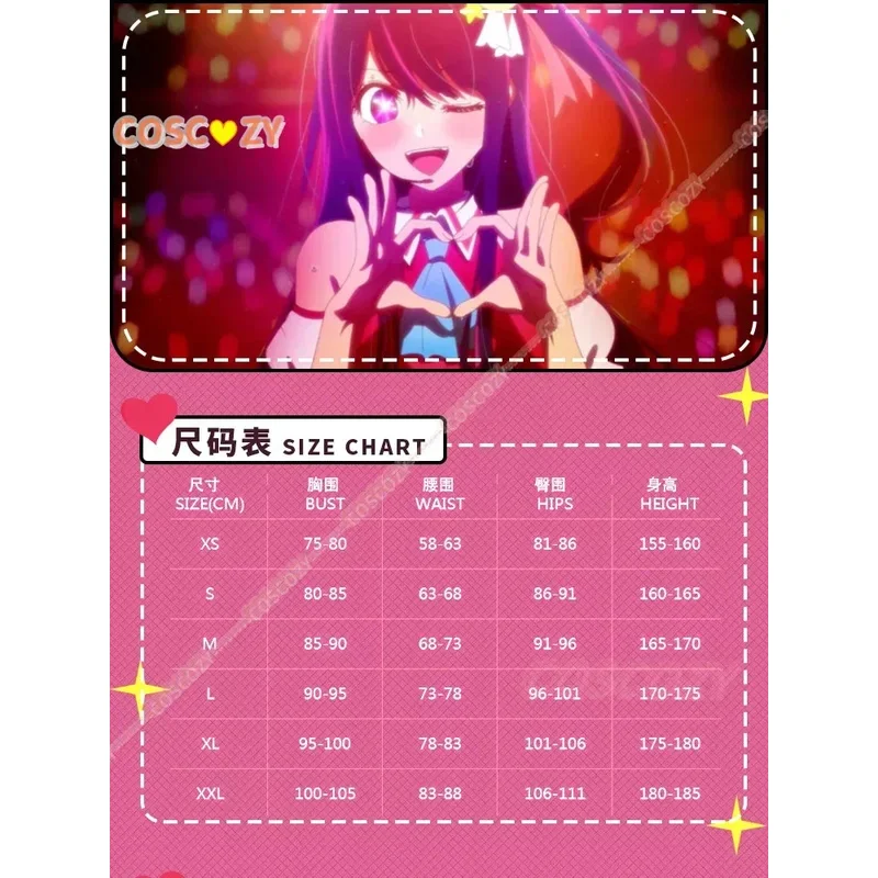 وصول جديد AI Hoshino تأثيري حلي Oshi no شعر مستعار تأثيري فستان أحمر الأرنب حلاقة أداء فستان المرأة حفلة الزي