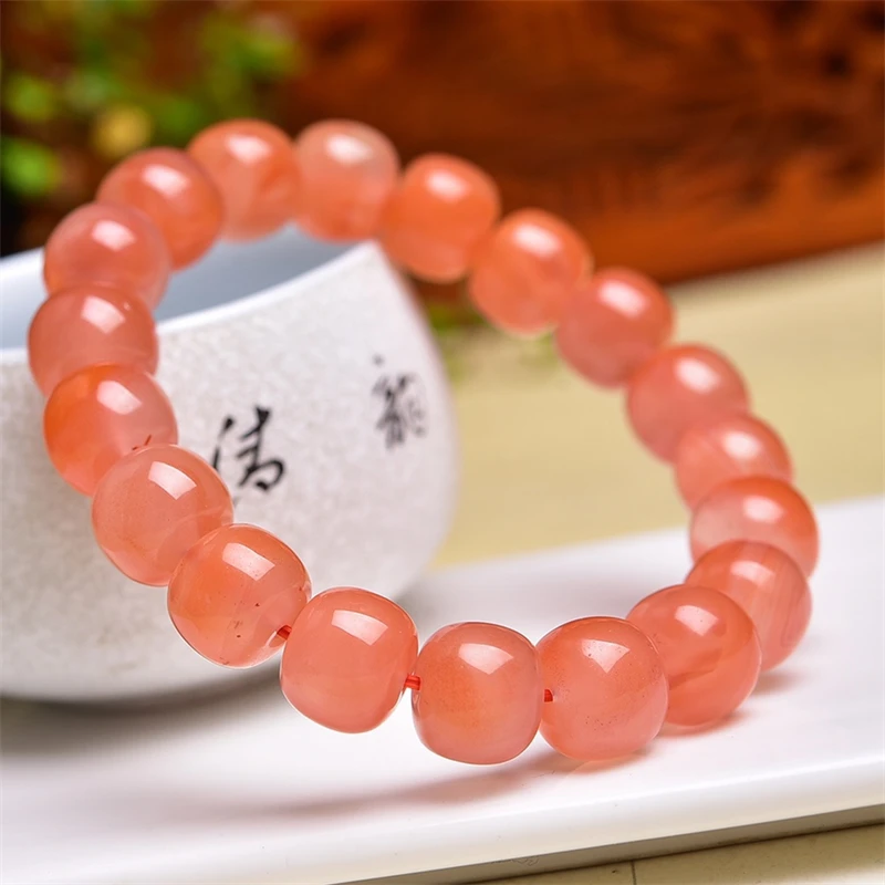 Natural Carnelian Bracelet Healing Crystal Beads Elastic Charm Bracelets for Women Energy Jewelry Gift 8x10mm