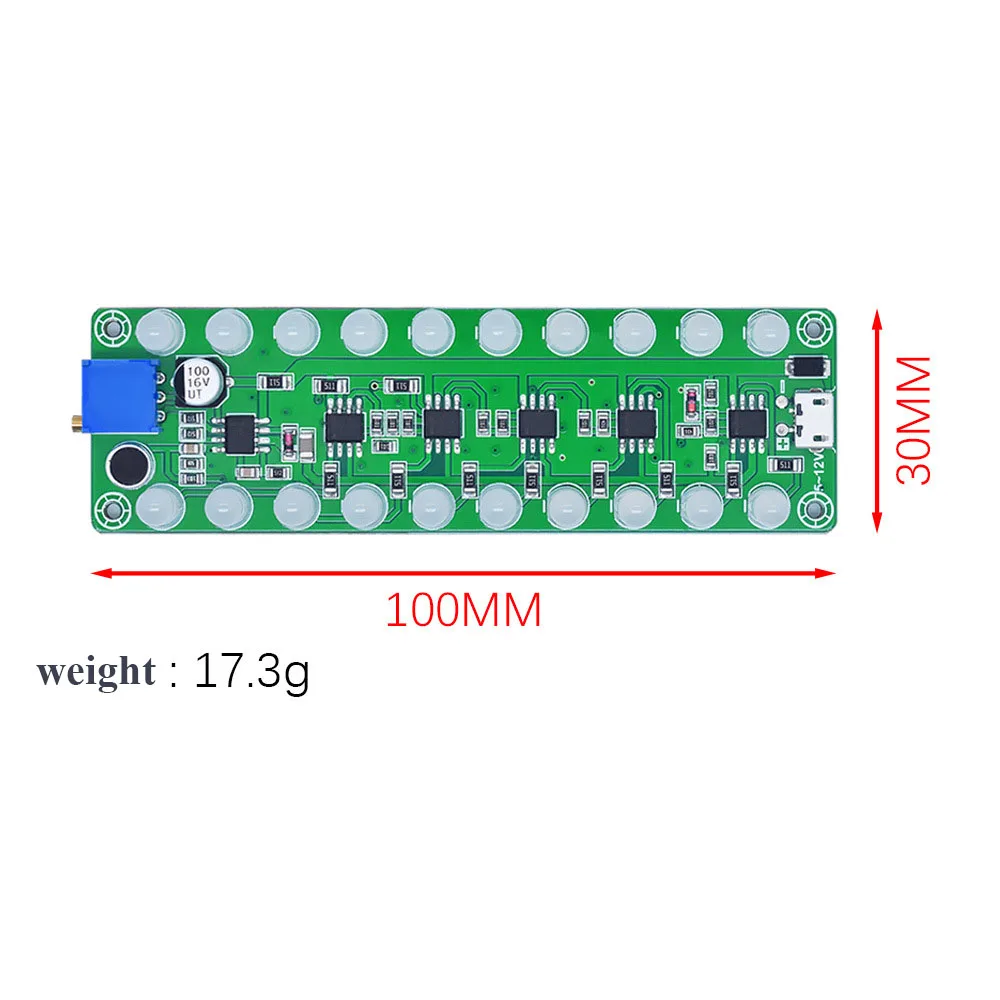 1/5/10/30Pcs Sound Activated Audio Spectrum LED Level Indicator Flash Melody Light Speaker Companion Multi Color Optional