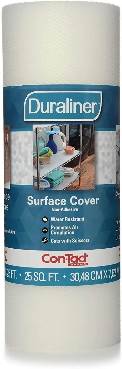 

Non-Adhesive Waterproof Vinyl Shelf and Drawer Liner Roll 12 by 25 Feet Diamond Clear
