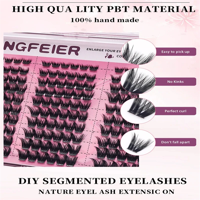 Ciglia finte segmentate moncluster per toelettatura: applicazione pigra per ciglia finte fai-da-te di lunga durata e non macchie