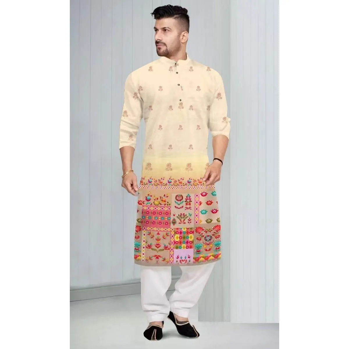 ملابس الطاووس الإسلامية الإسلامية للرجال جوبا ثوب طباعة كيمونو رداء طويل المملكة العربية السعودية ملابس عباية قفطان إسلام الشرق الأوسط #4