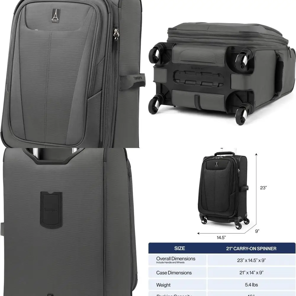

4-Wheel Expandable Softside Carry-On Luggage, Lightweight Suitcase, Shadow Grey, 21-Inch for Men and Women