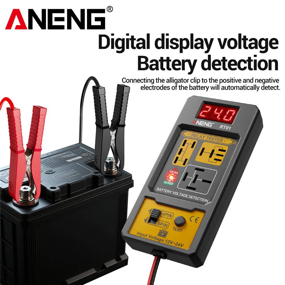 مجموعة أدوات اختبار سائل الفرامل ANENG RT01 Car 12 فولت/24 فولت 4-5Pin كاشف التتابع + BF01 DOT3-5.1 بدلة محلل اختبار رطوبة زيت الفرامل #3