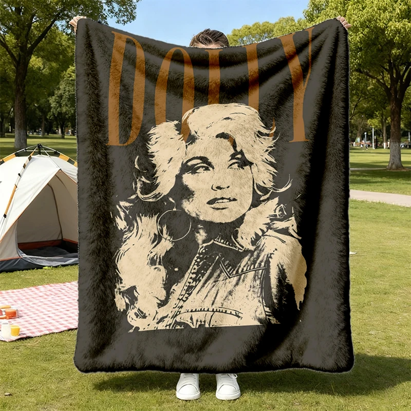 Dolly Parton Comfy Blanket, Retro Country Music Graphic Flannel Blanket, Nashville Concert Outfit