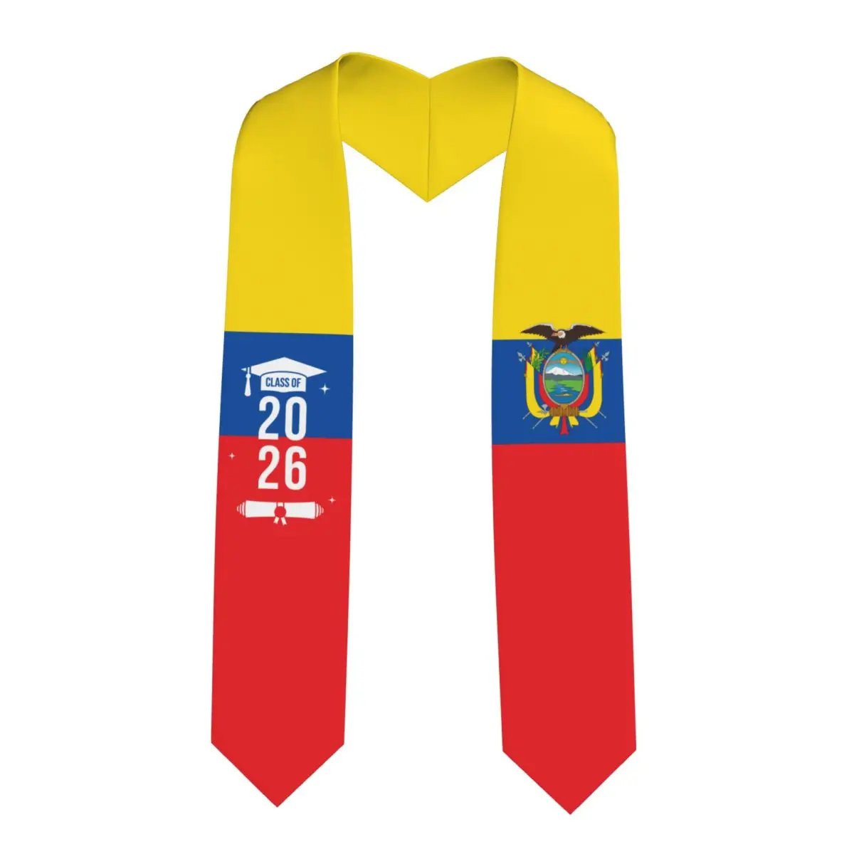 

Выпускная лента-шарф с флагом Эквадора для выпускников 2026 года, для иностранных студентов, 183 см в длину