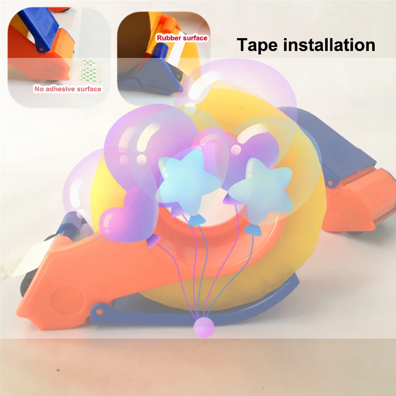 موزع أشرطة لاصقة لسطح المكتب - قاطعة أشرطة شديدة التحمل باللون الأرجواني/الأصفر للمكتب والمنزل والتغليف