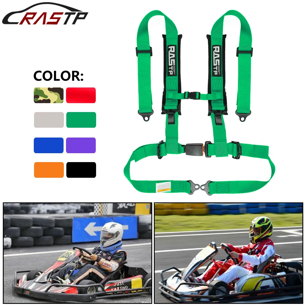 RASTP-New 2-inch Four Point With Sponge Bolt Mounting Racing Seat Belt High Grade Strap Nylon Belts Safety Harness BAG091