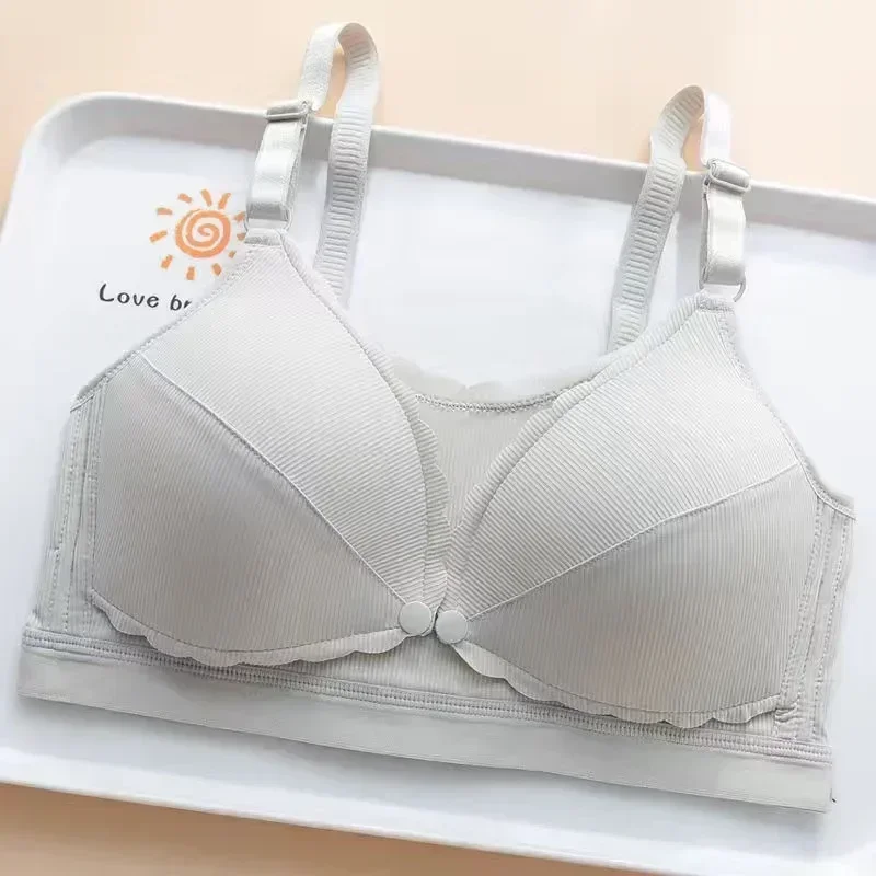 Reggiseno per allattamento premaman Stile con bottoni frontali Traspirante Leggero Taglie forti Adatto per le donne incinte Supporto per la raccolta dell'allattamento al seno