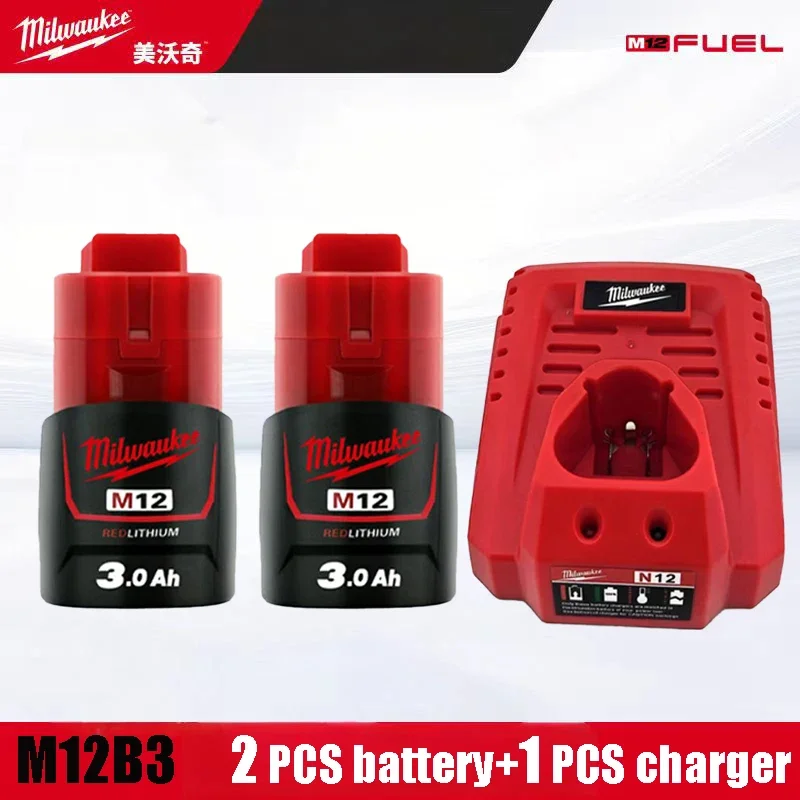 

Milwaukee 12V 18650 Rechargeable battery M12-18FC Charger M12HB3 3.0AH M12HB6 6.0AH,6000mAh,for Milwaukee electric drill