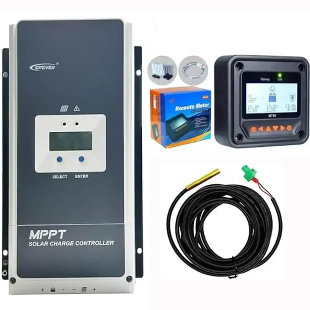 100A MPPT Solar Controller 200V Max PV Input 12/24/36/48V Battery Charge Current Adjust Parameters Lead-Acid Lithium User MT50