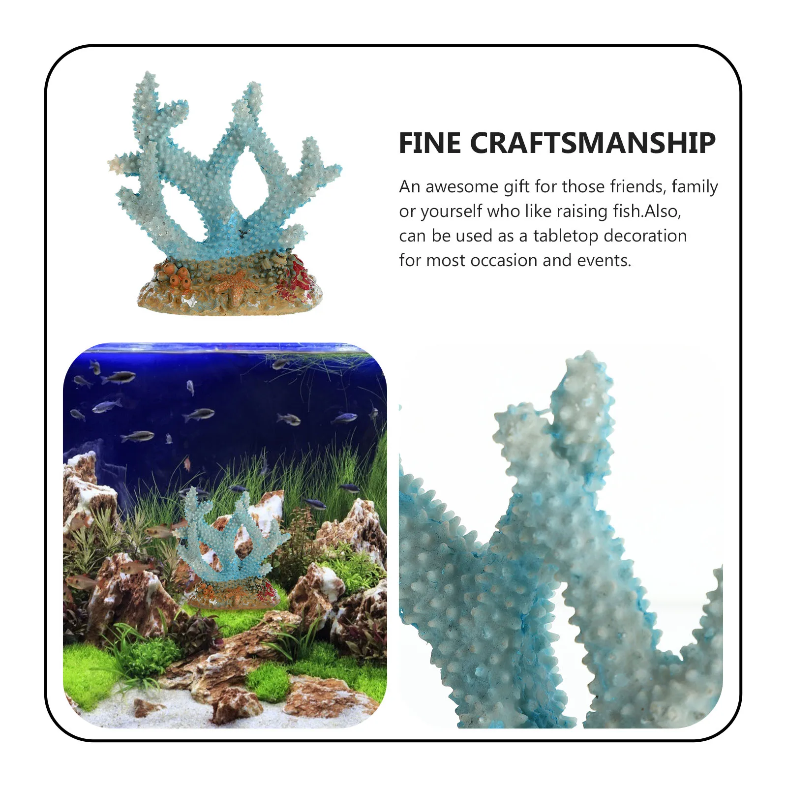 

1pc Coral Fish Tank Resin Decoration Decorative Supply Underwater Ornament Fine Craftsmanship Environmentally Friendly Safe