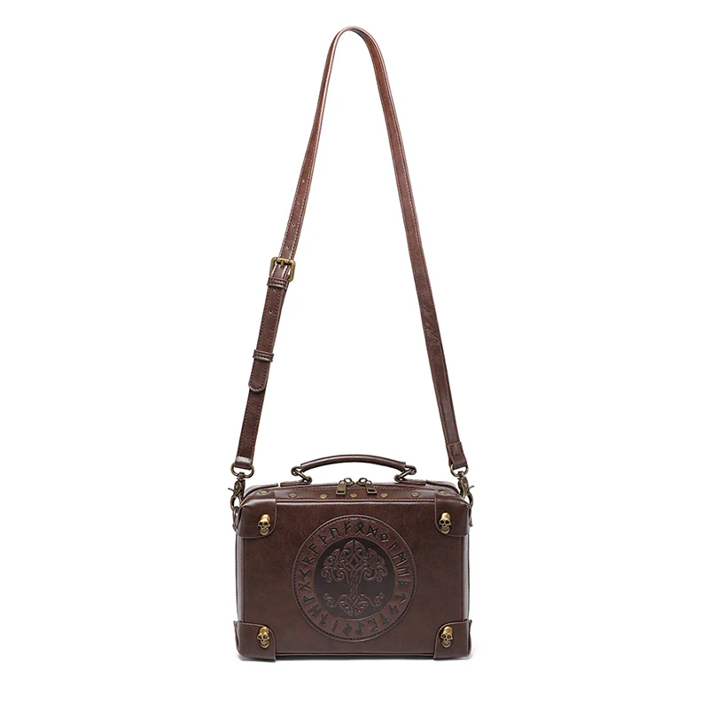 Sac à bandoulière en cuir vintage pour hommes et femmes, sacoche Steampunk Bombs Case, sac à main fourre-tout lancé, messager carré, sac latéral pour téléphone, homme