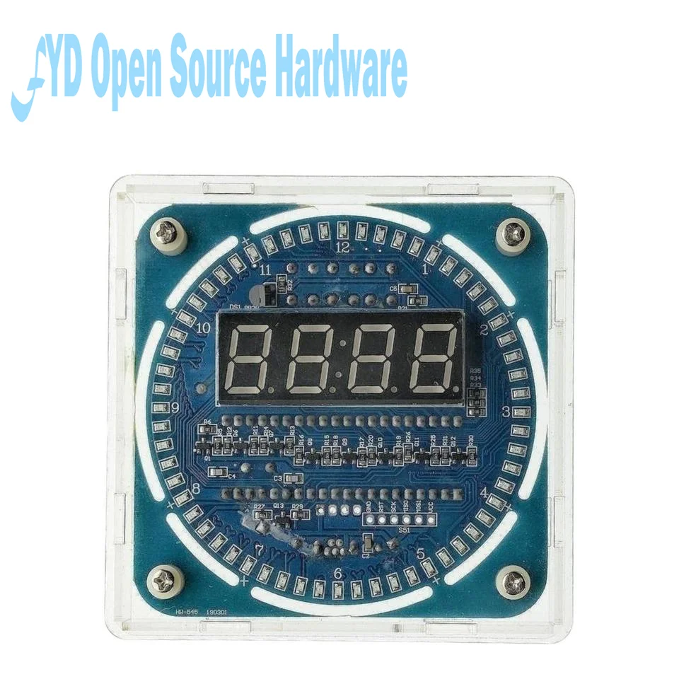  Alarm Electronic Digital Clock LED Temperature Display DIY Kit Learning Board 5V with shell DS1302 Digital LED Display Module