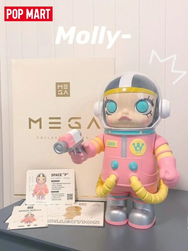 

Оригинальная коллекционная фигурка POPMART MEGA SPACE MOLLY 400% "SPACE" (A-Z) "P" Peach Endless Space Roam, креативное украшение
