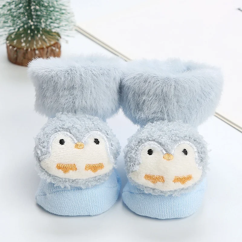 Bobora Winter Baby Socks Cartoon Animal Anti-slip Infant Floor Sock Toddler Girls Boys Newborn Kids Warm Thicken Plush Socken