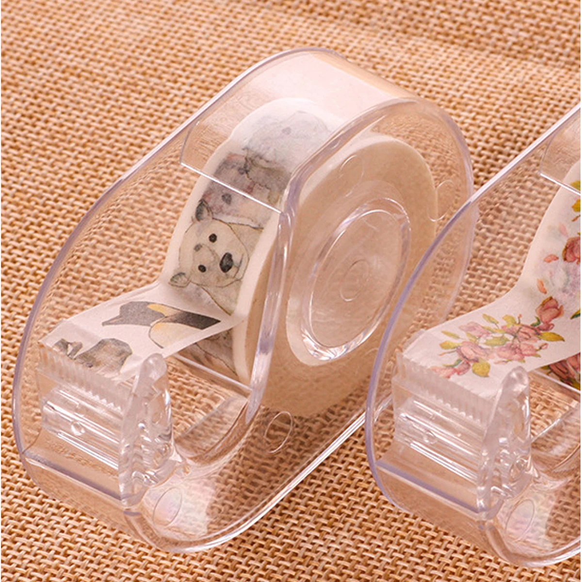 Portable Paper Tape Cutter 1.5CM Hand Tape Holder Storage Cutting Seat Cute Tape Dispenser Washi Tape Holder