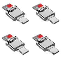 2025 New-4X Micro-SD Card Reader Adapter, USB Type C To Micro-SD/TF Card Reader Micro-SD Card Adapter For HUAWEI Type-C,B
