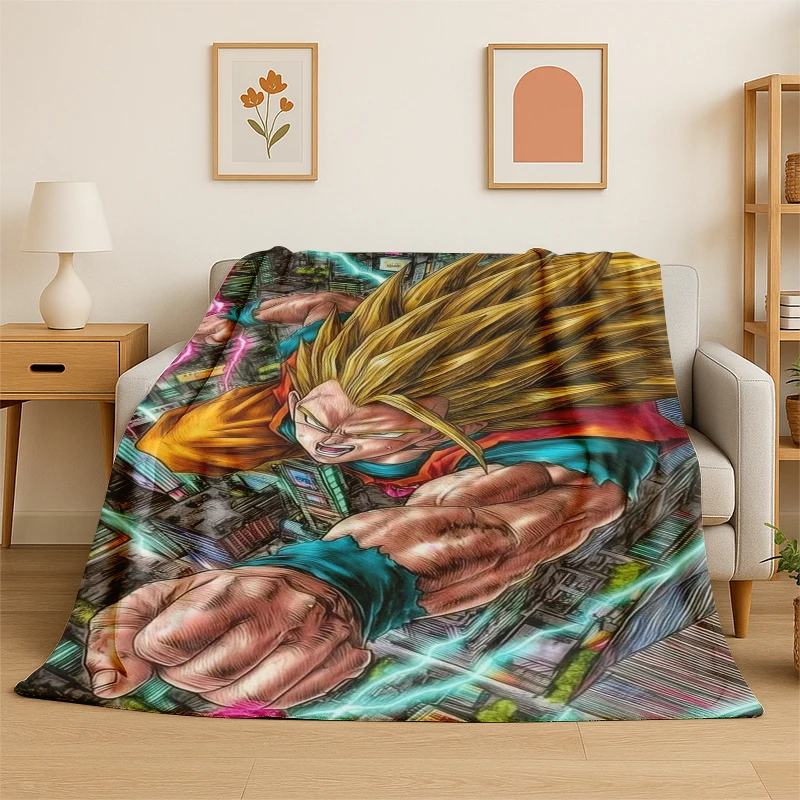 Retro HD D-Dragon B-Ball Cartoon Soft Blanket,Flannel Throw Blanket for Living Room Bedroom Bed Sofa Picnic Hiking Napping Gift
