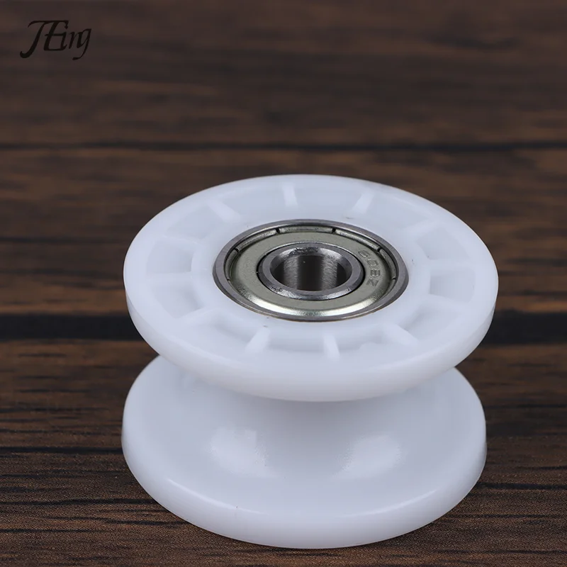 1Pcs Mechanical Pulley Grooved Wheel 608zz Dual Bearing Rolling Pulley Wheel Round Wheel Roller 8*42*24mm