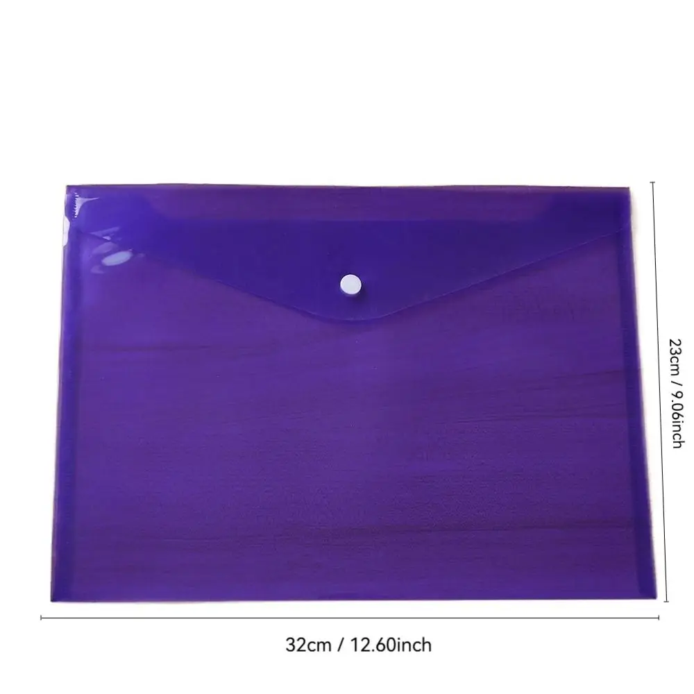12Pcs Portable 12Pcs File Holder PP Snap Buckles a4 Folder Durable Waterproof Pocket Folders Office
