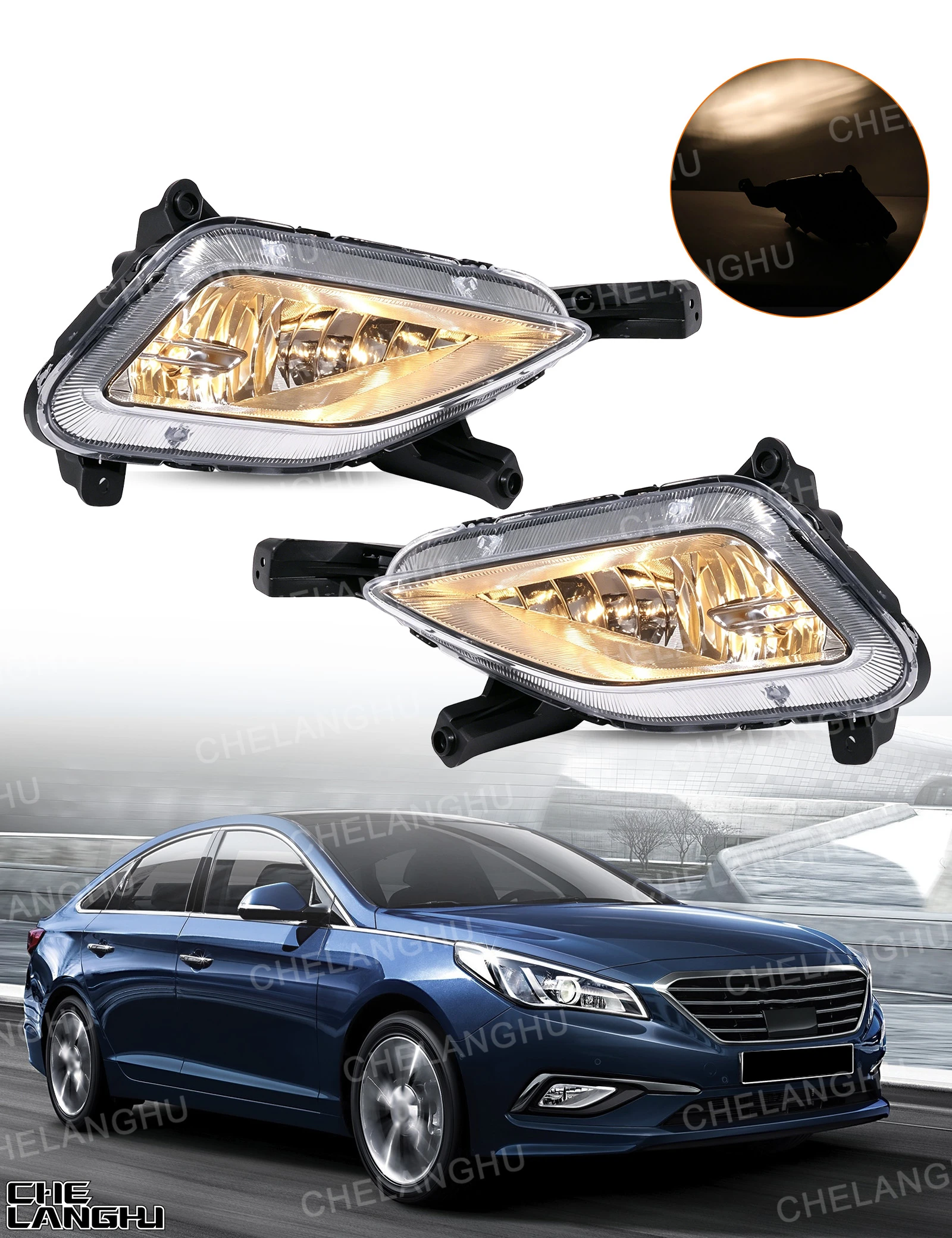 For Hyundai Sonata 2015 2016 2017 Car accessories Front Halogen Fog Light Lamp 92201-C1000 92202-C1000