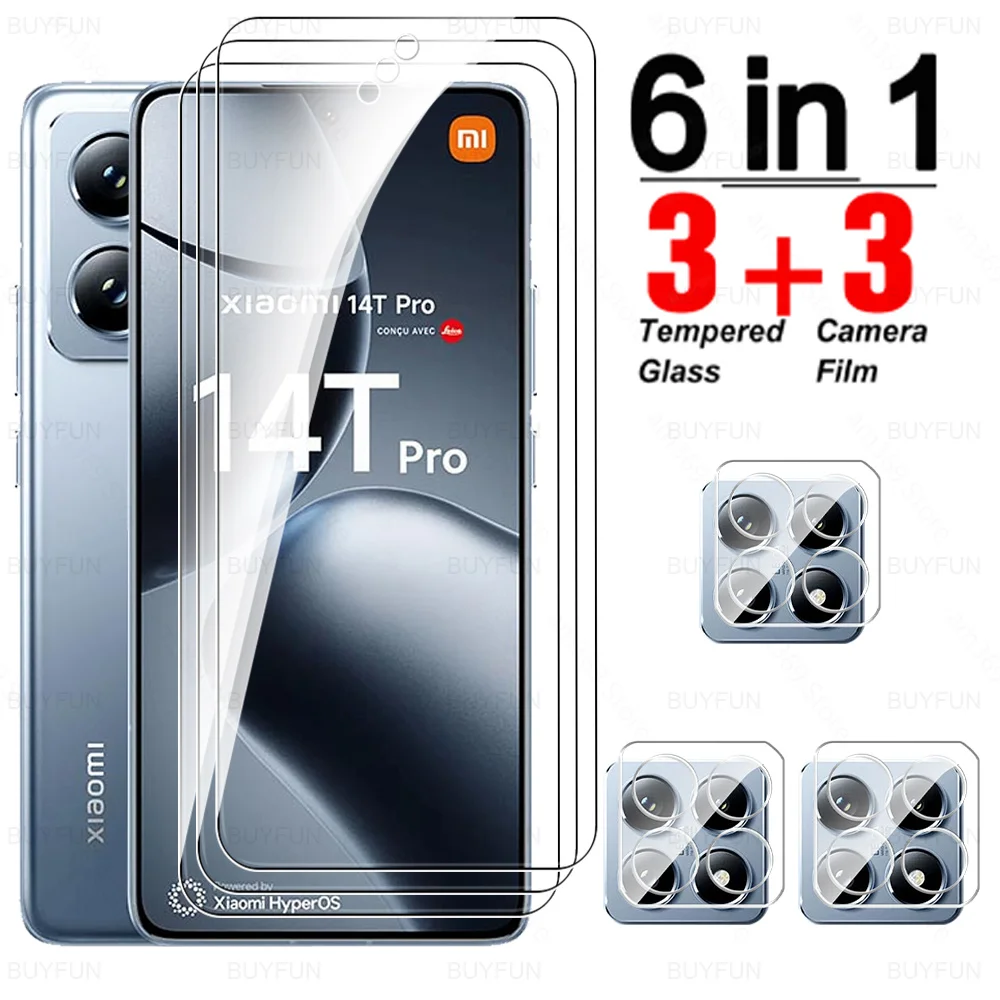 6in1 Screen Protector For Xiaomi 14T Pro Tempered Glass Curved 3D Lens Film Xaomi Mi 14TPro 14 T Mi14T Xiaomi14TPro Xiaomi14T 5G