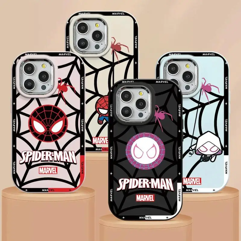 Cute Marvel Spider Man Phone Case for Realme C67 C55 C53 GT3 12Plus C35 C25S C25 C21Y C20 C12 12 11 8S 9 Soft Cover