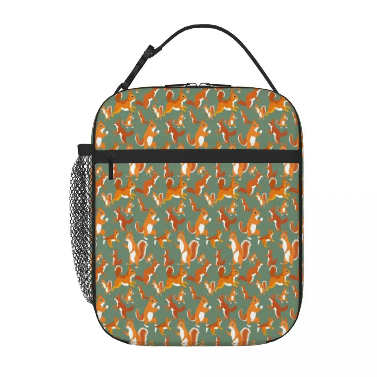 Hot Sale Lots Of Squirrels Pattern Crossbody Insulated Tote Cruise Travel Lunch Handbag
