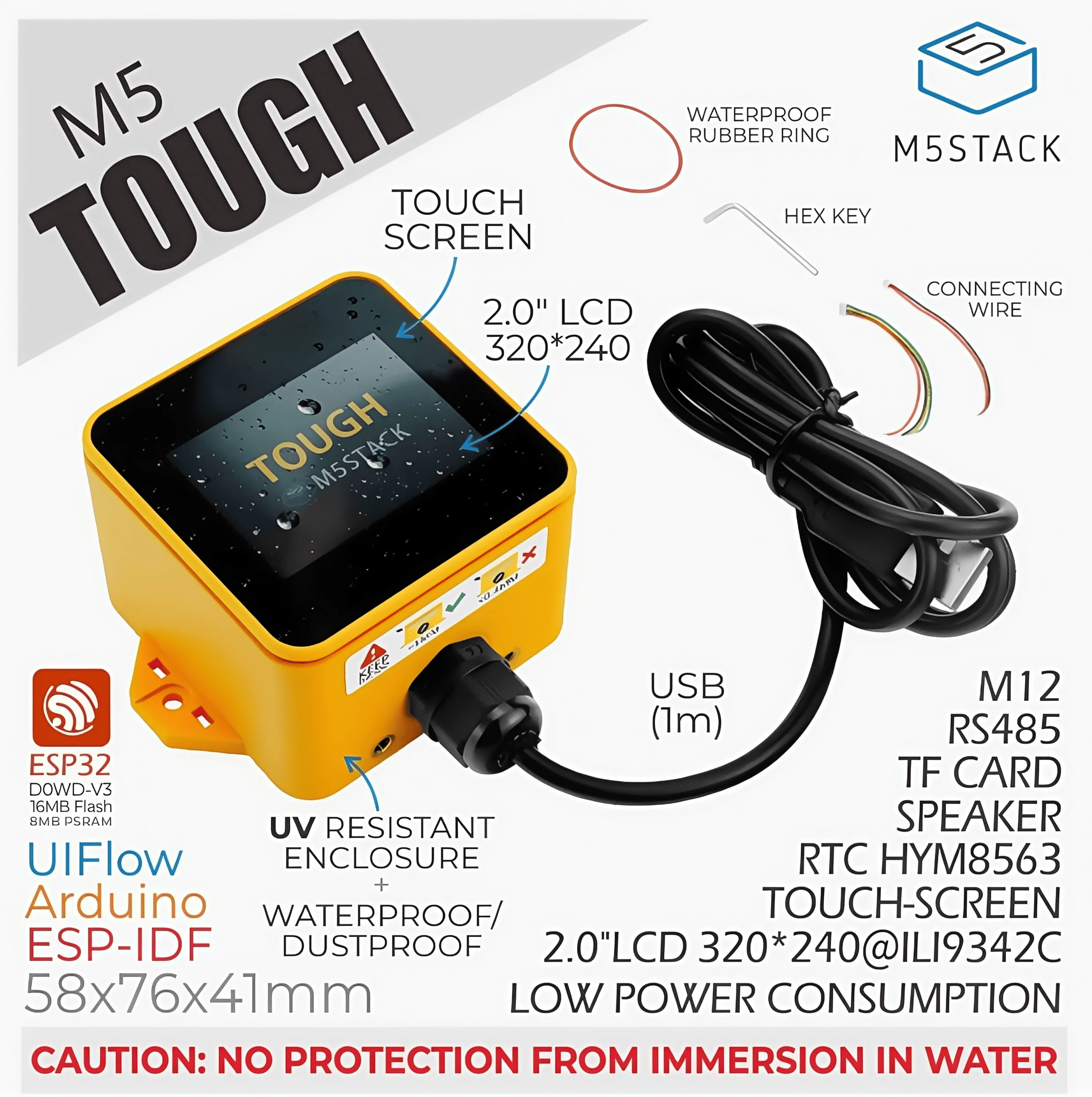 M5Stack Tough Industrial-Grade Programmable Embedded Controller ESP32 Waterproof Development Kit