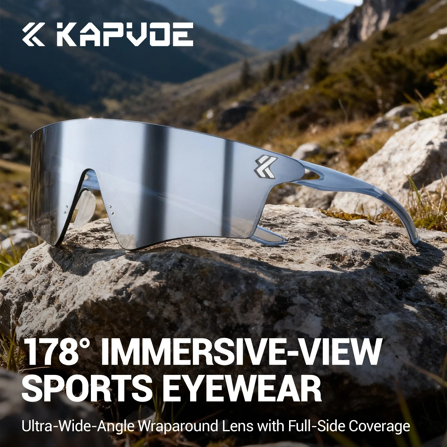 

KAPVOE New Marathon Running Glasses Men Women Outdoor Sports Hiking Goggles Photochromic UV400 MTB Road Bike Cycling Sunglasses