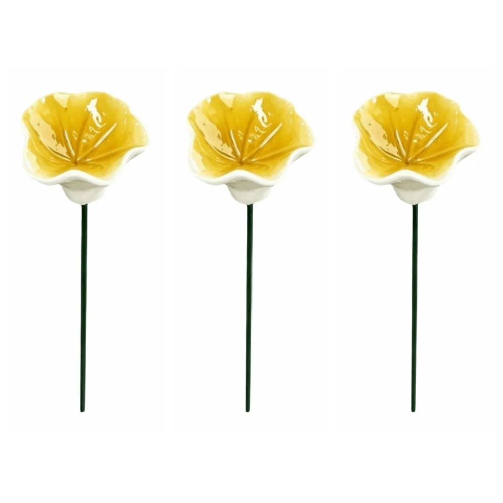 3pcs Flower Shape Bee Watering Station Ceramic DIY Insect Drinking Cup Garden Decoration Multi-function