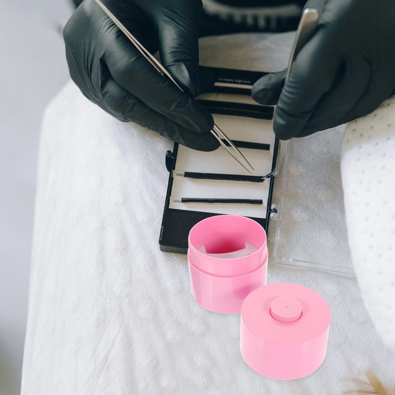 ภาชนะเก็บกาวต่อขนตา วัสดุ ABS ทนต่อการสึกหรอ ดีไซน์ปิดผนึกสำหรับการใช้งานระยะยาว ขนตาแบบพกพาน้ำหนักเบา