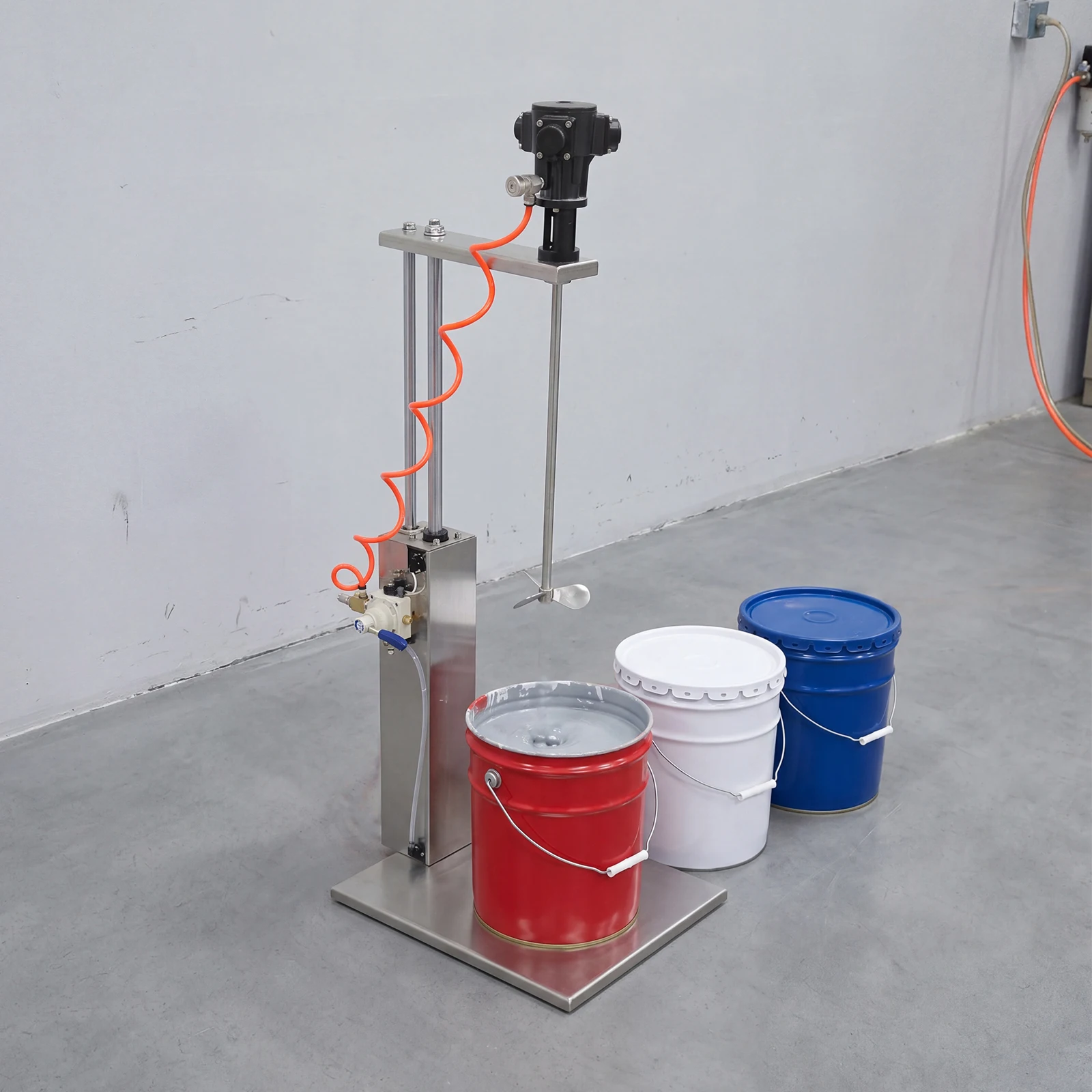 Pneumatic Paint Mixer 5 Gallon, Pneumatic Agitator With 0-2600RPM Speed & 15.75in Height Adjustment, Stainless Steel Mixer For Industrial Paint Glue Dispersion