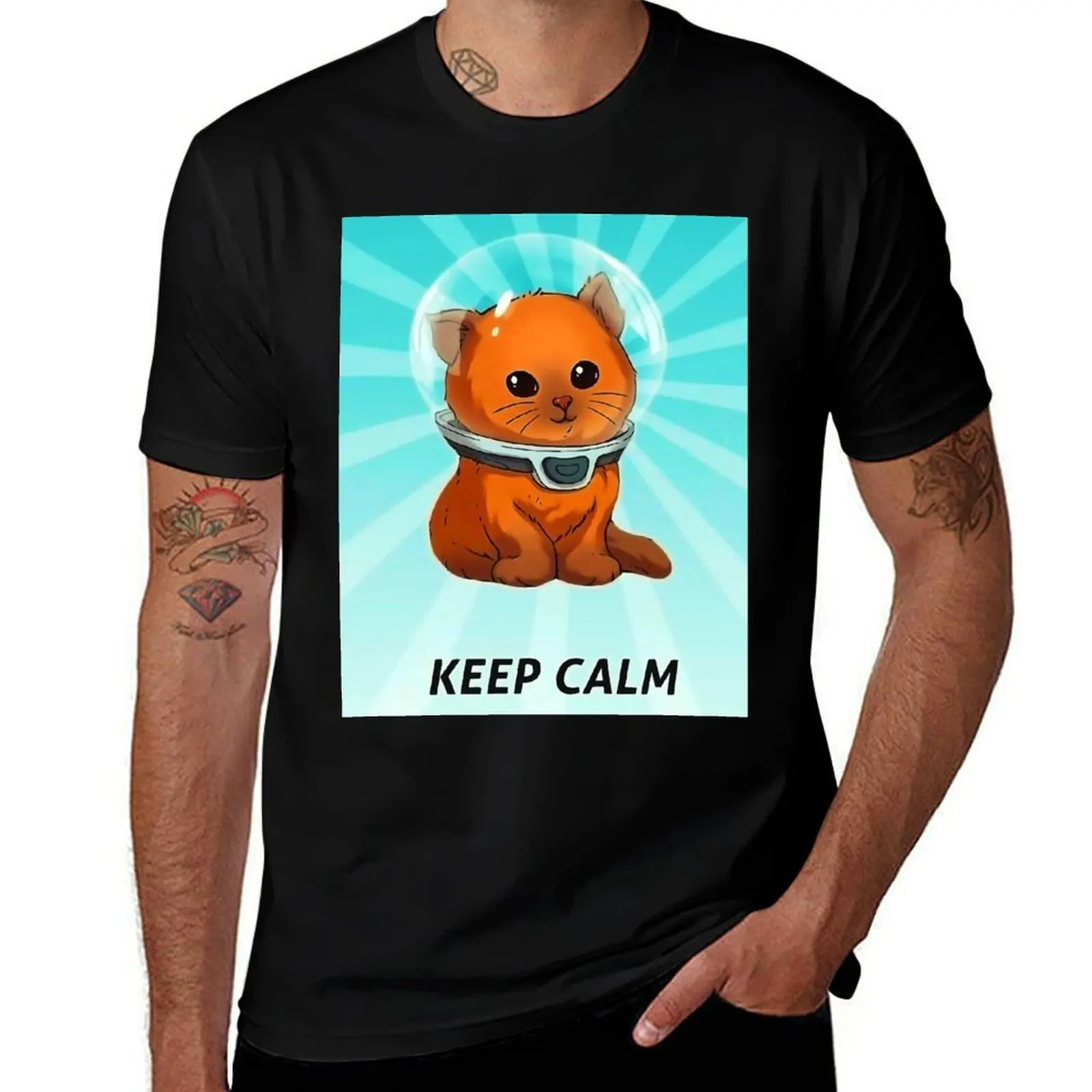 

Subnautica Keep Calm Kitty Fixed Color T-Shirt Casual Daily Graphic Tee